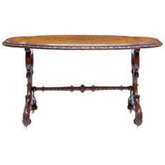 19th Century Victorian Carved Walnut Side Table