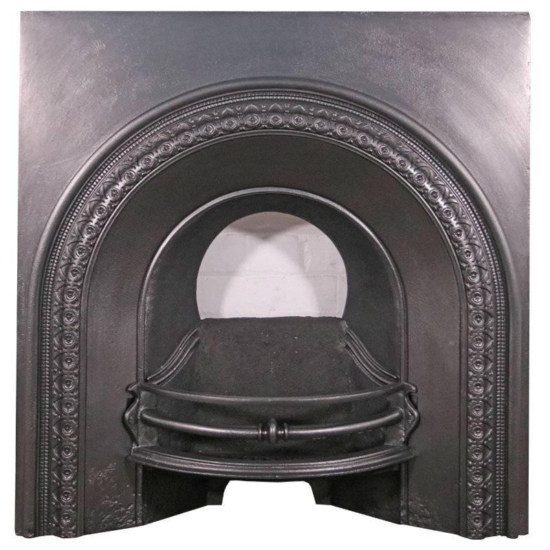 19th Century Victorian Cast Iron Arched Fireplace Grate