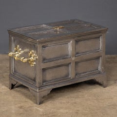 19th Century Victorian Cast Iron Bound Strong Box, c.1850