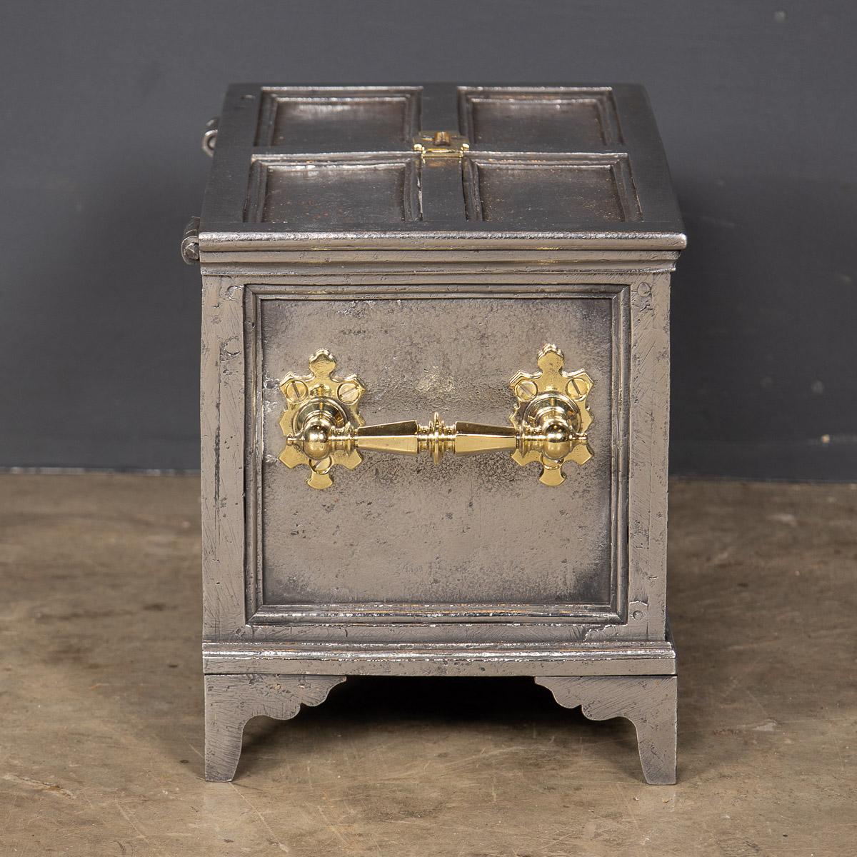 19th Century Victorian Cast Iron Bound Strong Box, c.1850 2