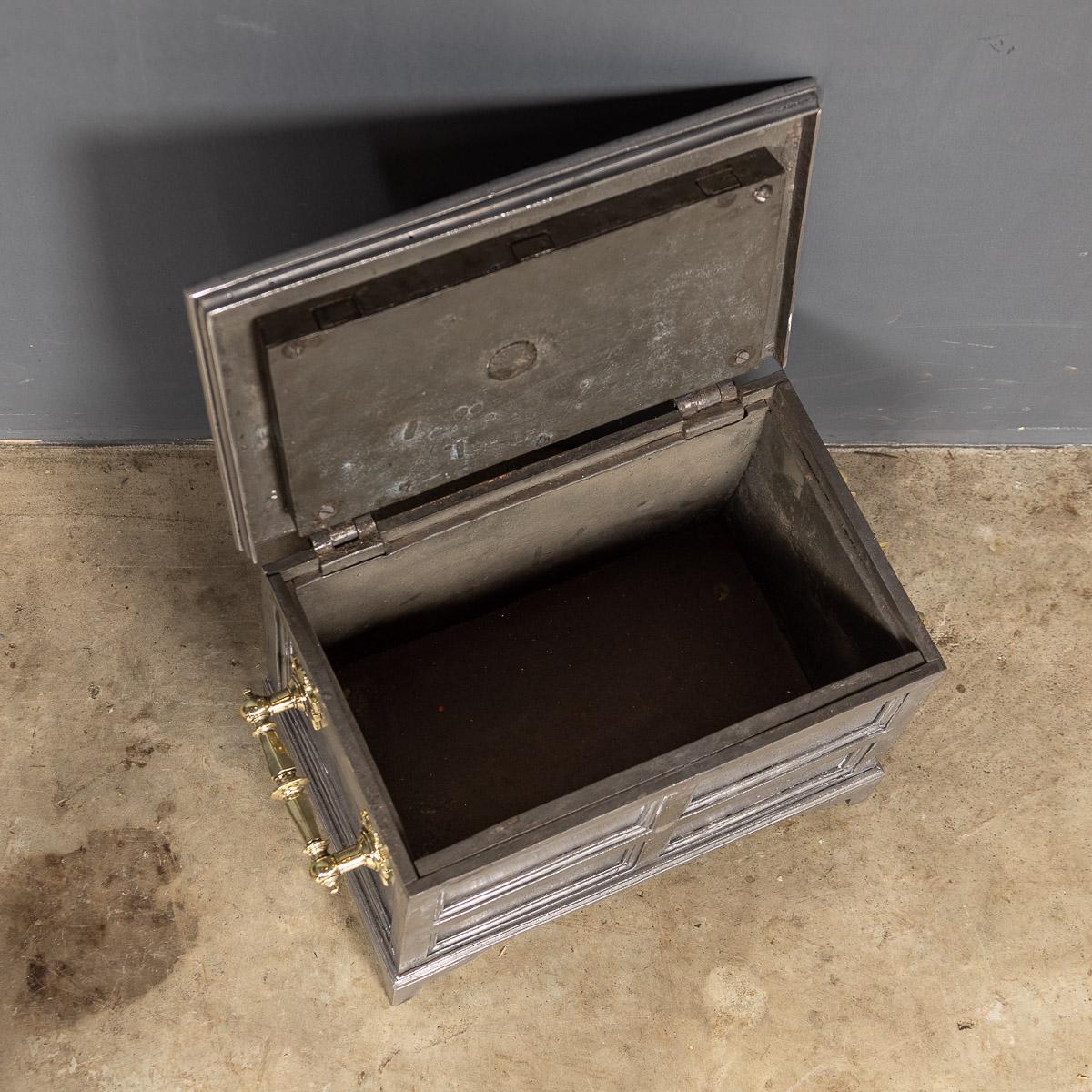19th Century Victorian Cast Iron Bound Strong Box, c.1850 4