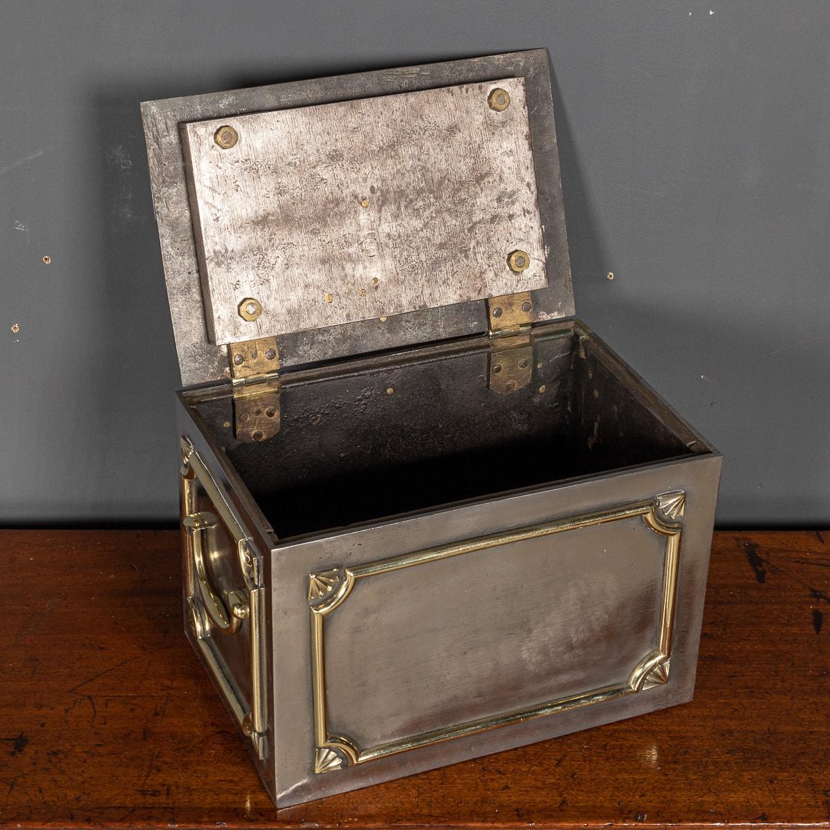 19th Century Victorian Cast Iron Bound Strong Box, c.1870 4