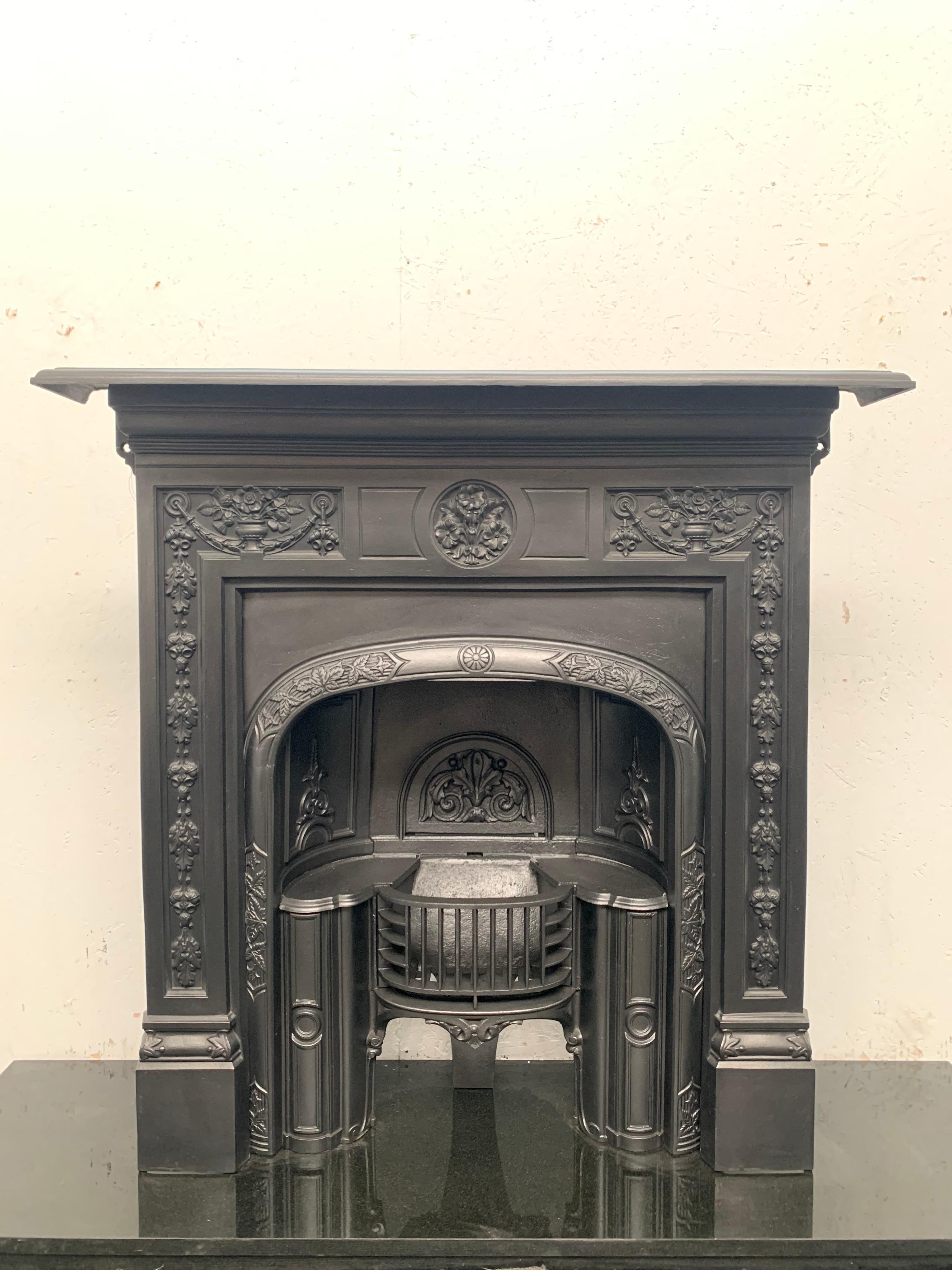 19th Century Victorian Cast Iron Fireplace 4