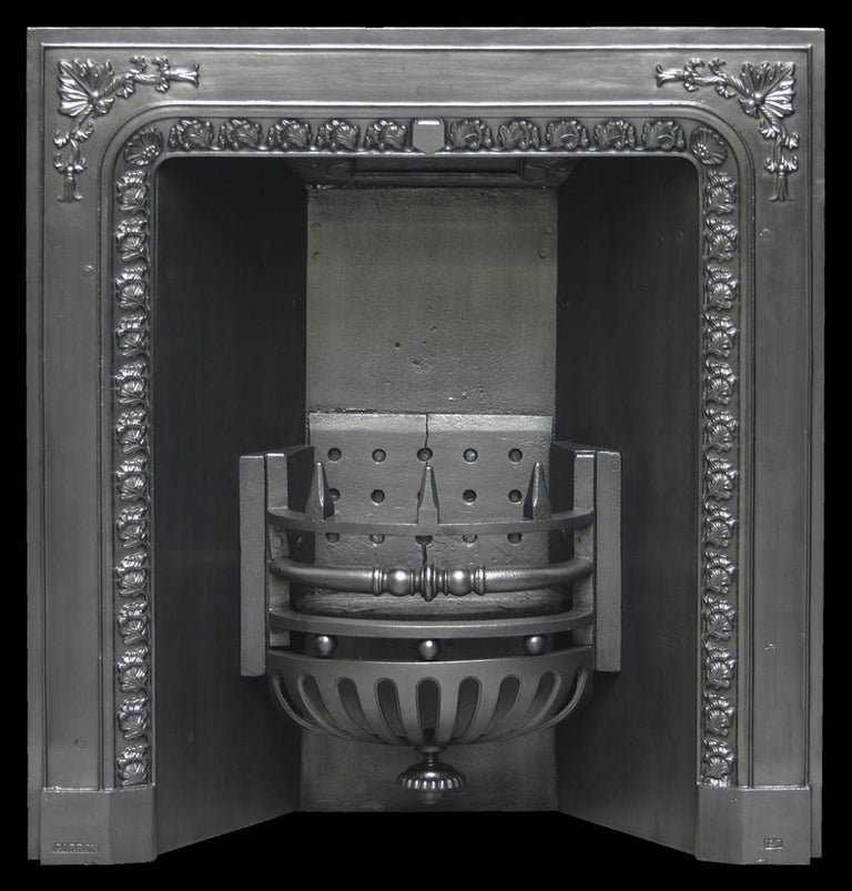 19th Century Victorian Cast Iron Fireplace Grate By Carron Co For