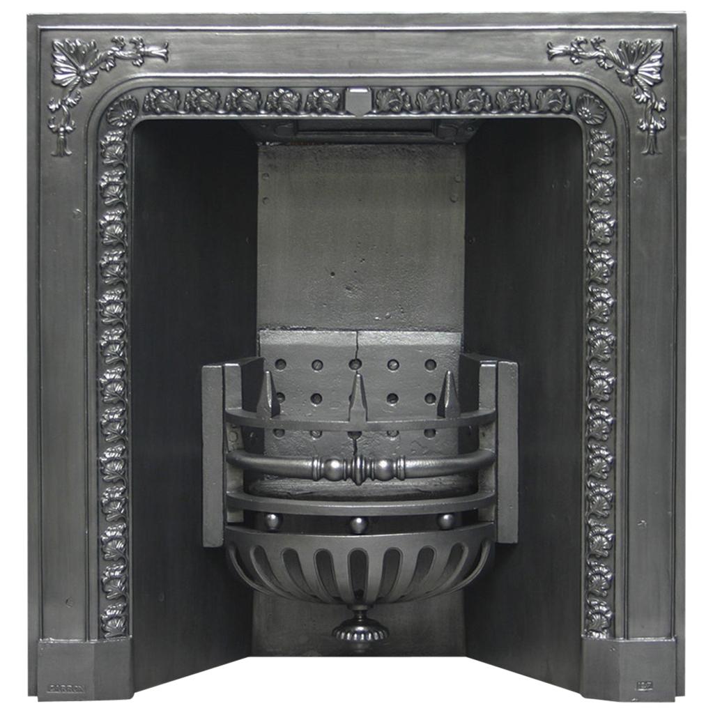 19th Century Victorian Cast Iron Fireplace Grate by Carron Co.