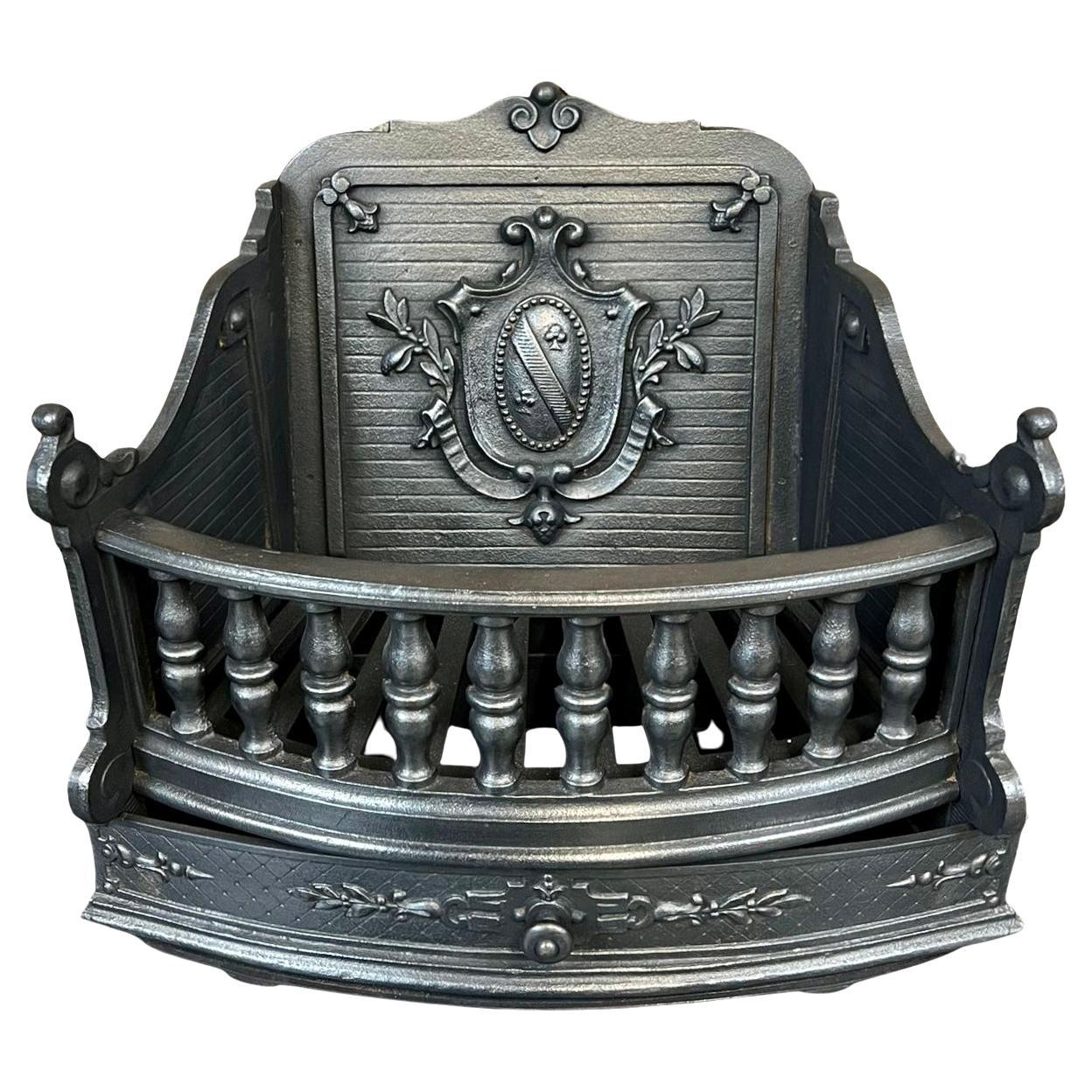 19th Century Victorian Cast Iron Fireplace Grate