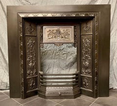 19th Century Victorian Cast Iron Fireplace Insert