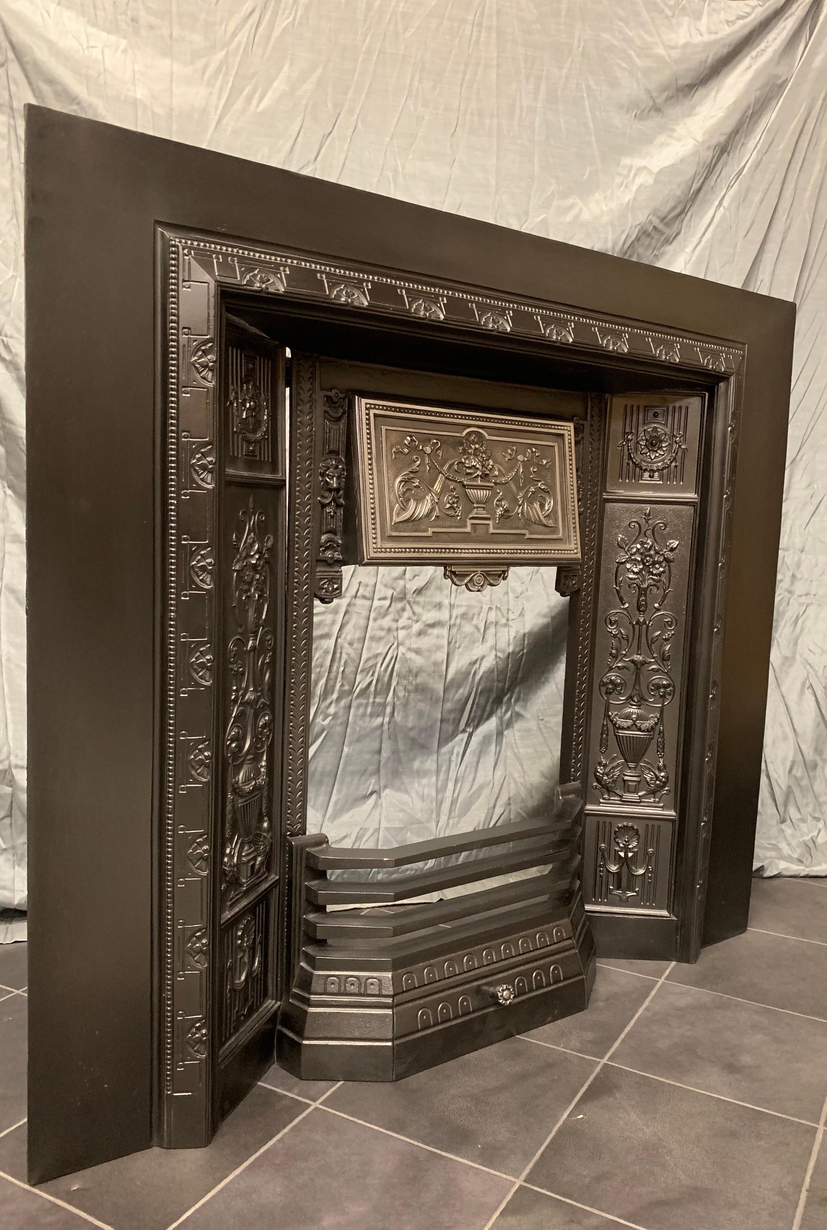 Scottish 19th Century Victorian Cast Iron Fireplace Insert