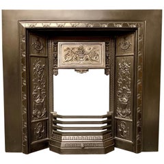 19th Century Victorian Cast Iron Fireplace Insert