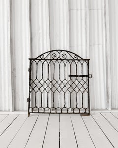 19th Century Victorian Cast Iron Garden Gate with Lattice Detail