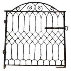 19th Century Victorian Cast Iron Garden Gate with Lattice Detail