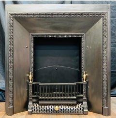 19th Century Victorian Cast Iron Splayed Fireplace Insert