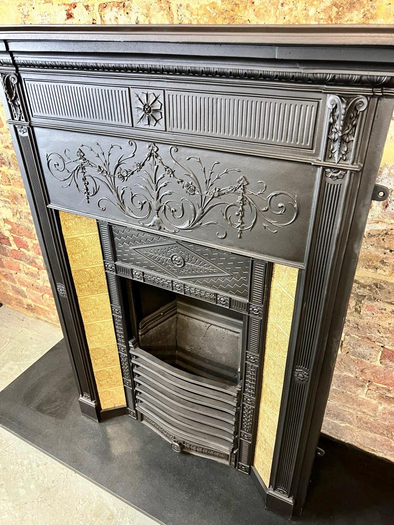 19th Century, Victorian Cast-iron Tiled Combination Fireplace For Sale ...