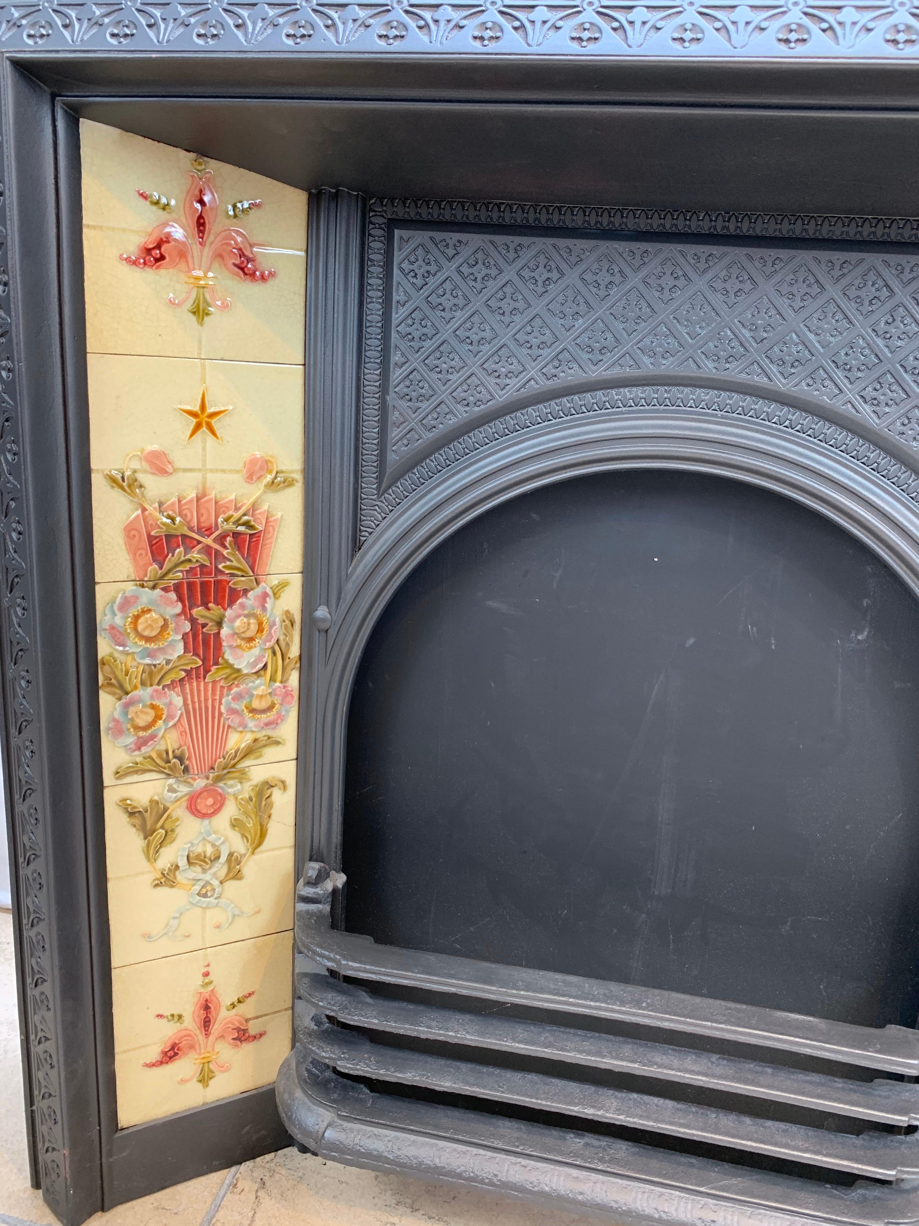 victorian tiled fireplace