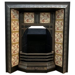 Victorian Cast Iron Tiled Fireplace