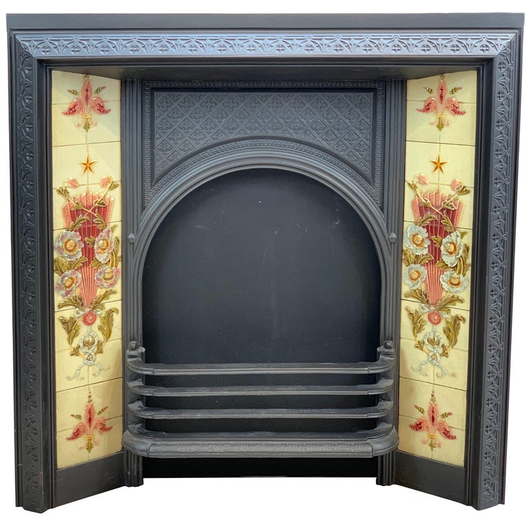 19th Century Victorian Cast Iron Tiled Fireplace For Sale At 1stdibs