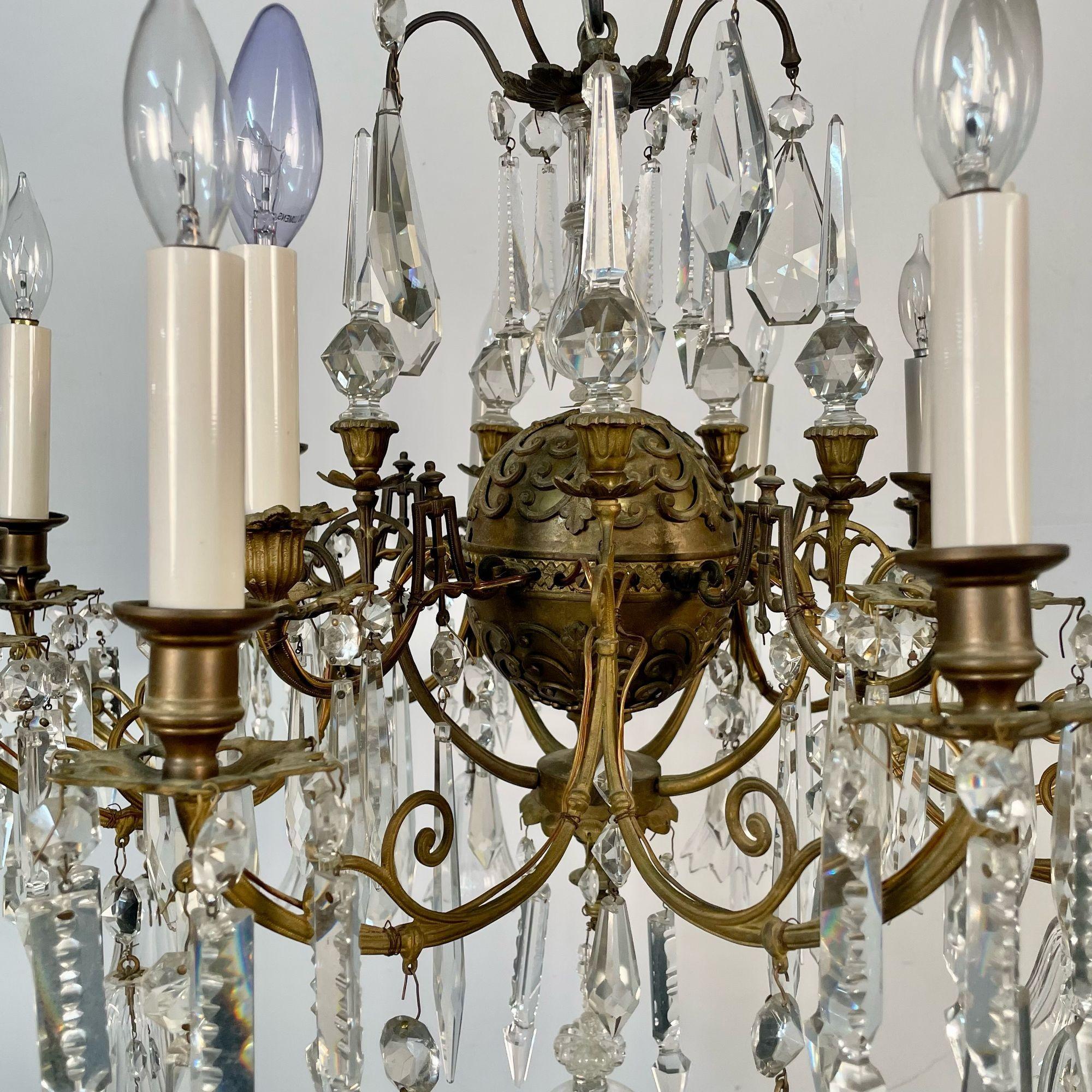19th Century Victorian Chandelier, Bronze and Crystal 7