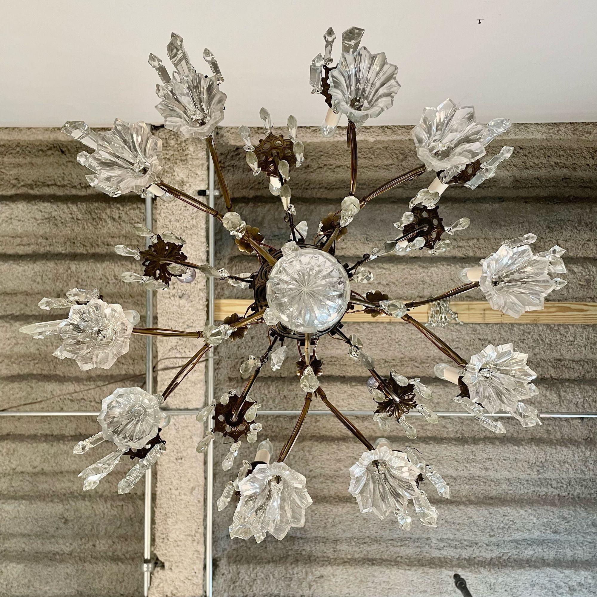 19th Century Victorian Chandelier, Bronze and Crystal 11