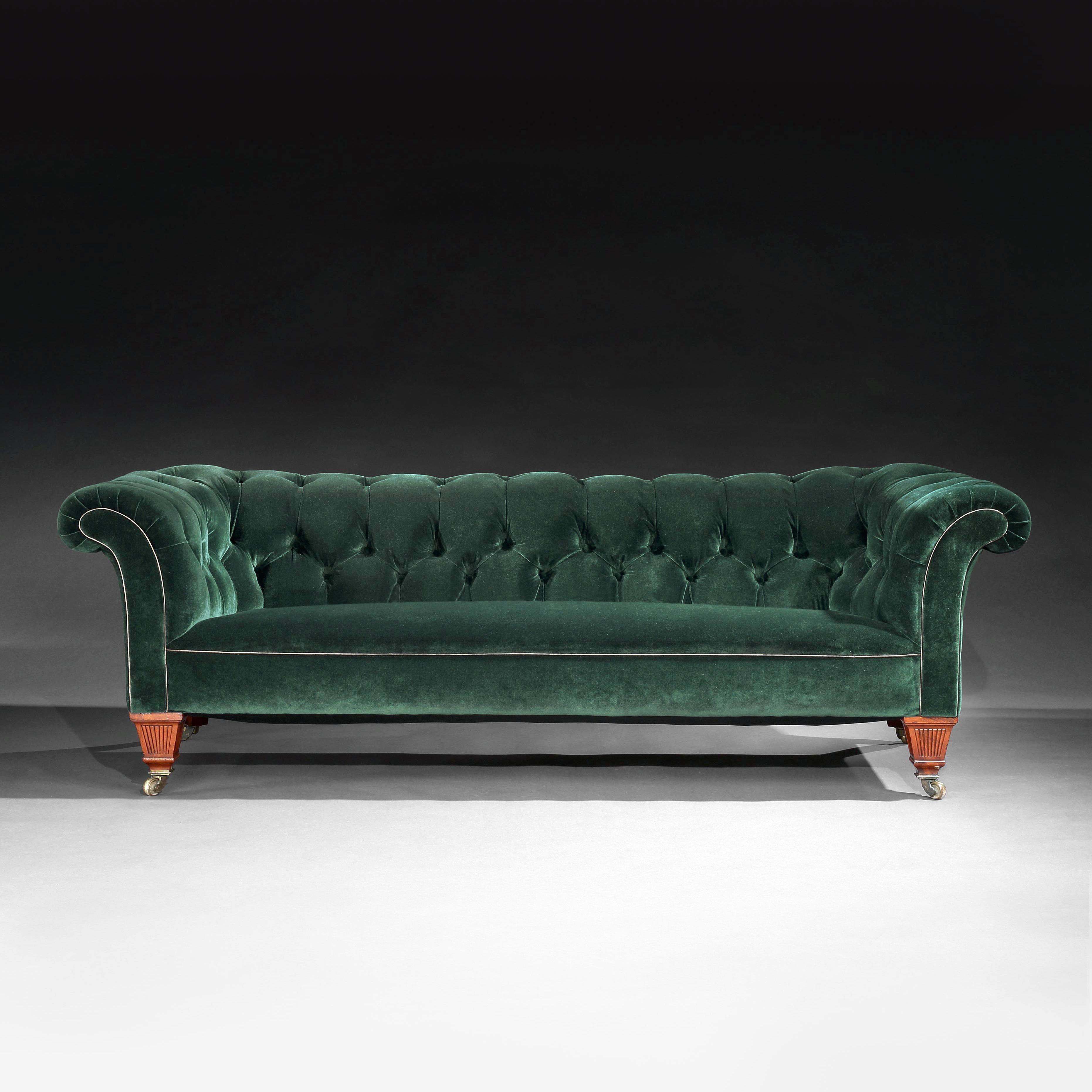 green victorian sofa