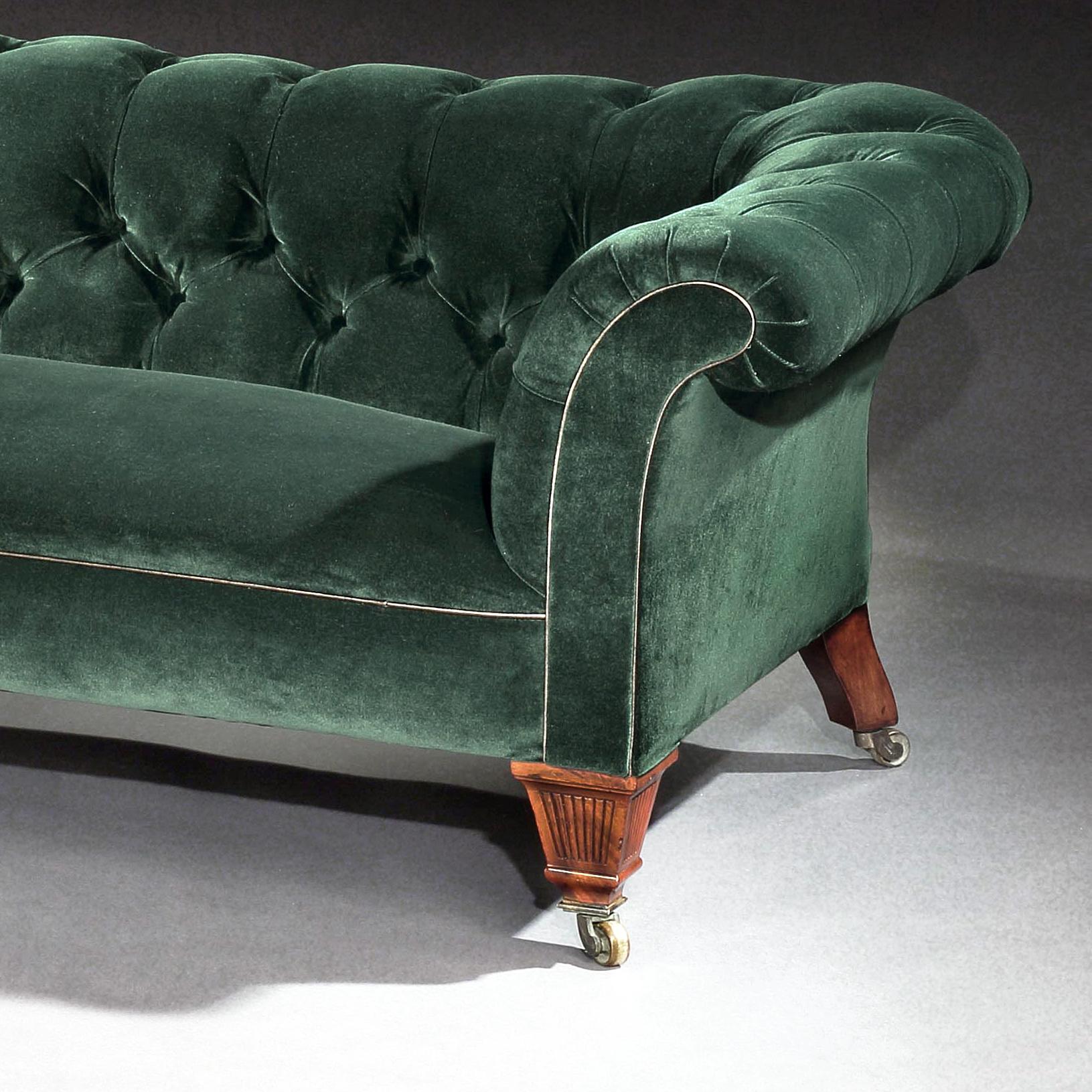 green velvet victorian couch