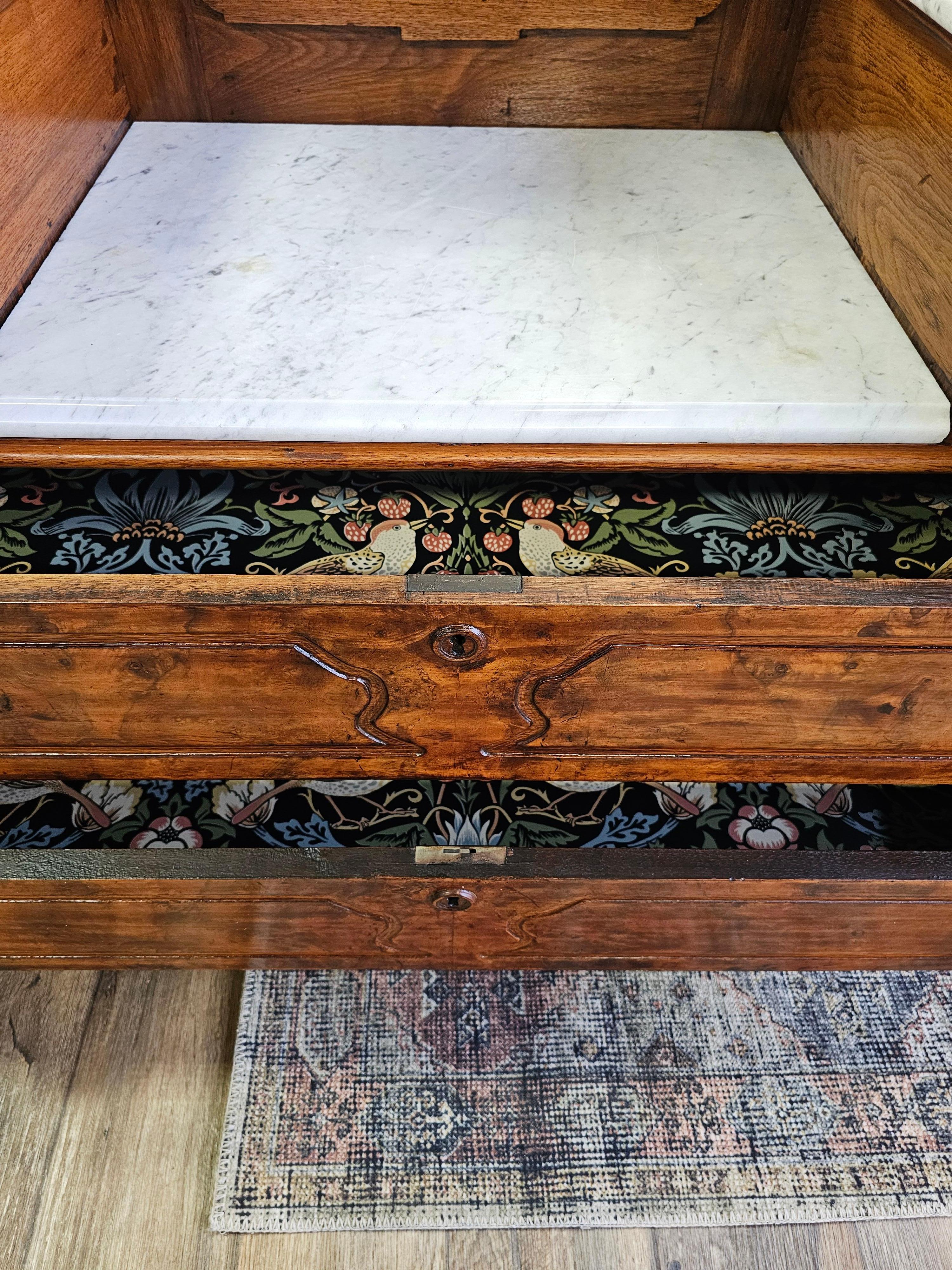 19th Century Victorian Chestnut Marble Dresser 2