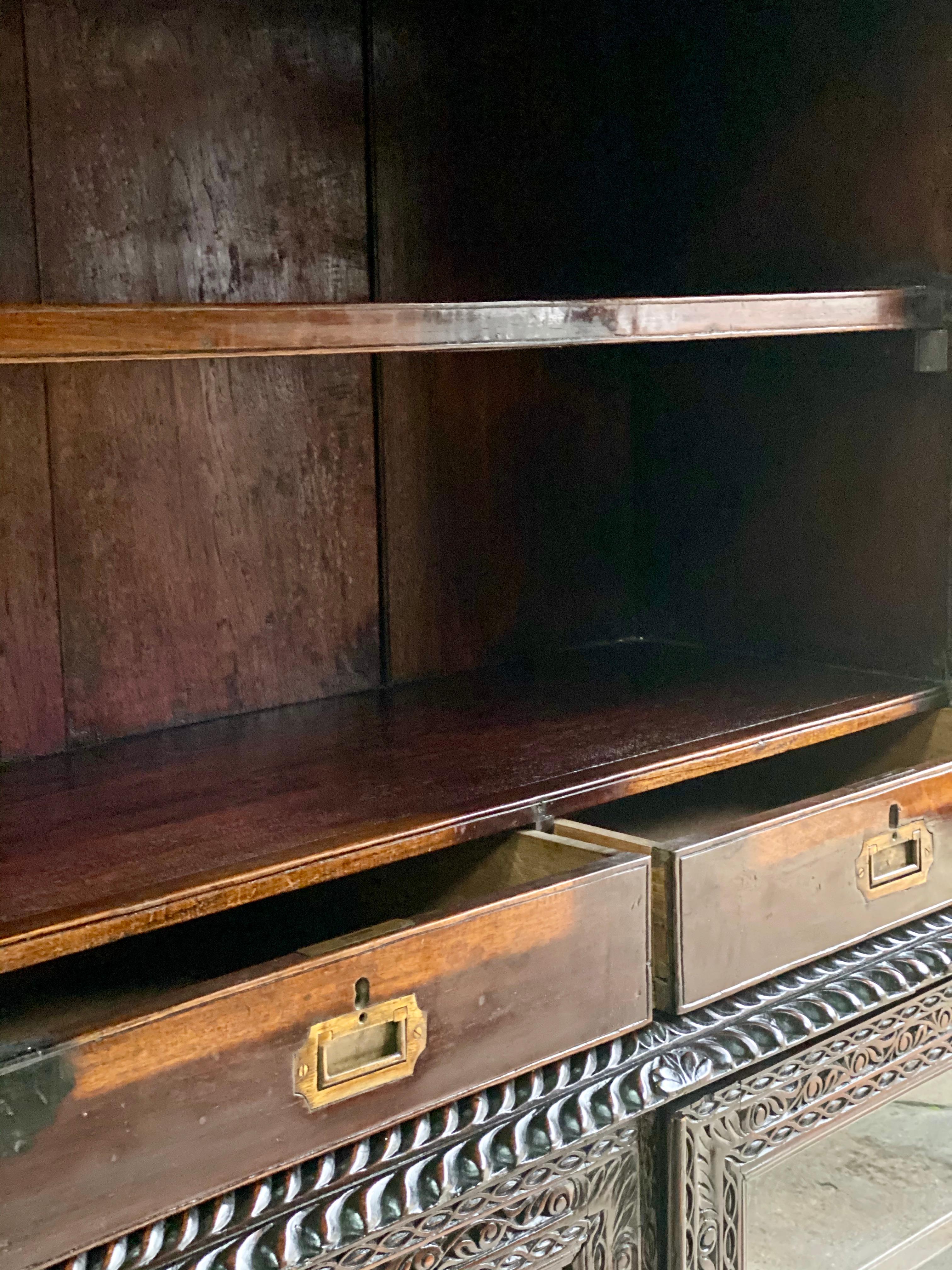 19th Century Victorian Colonial Anglo Indian Padouk Bookcase, circa 1890 5