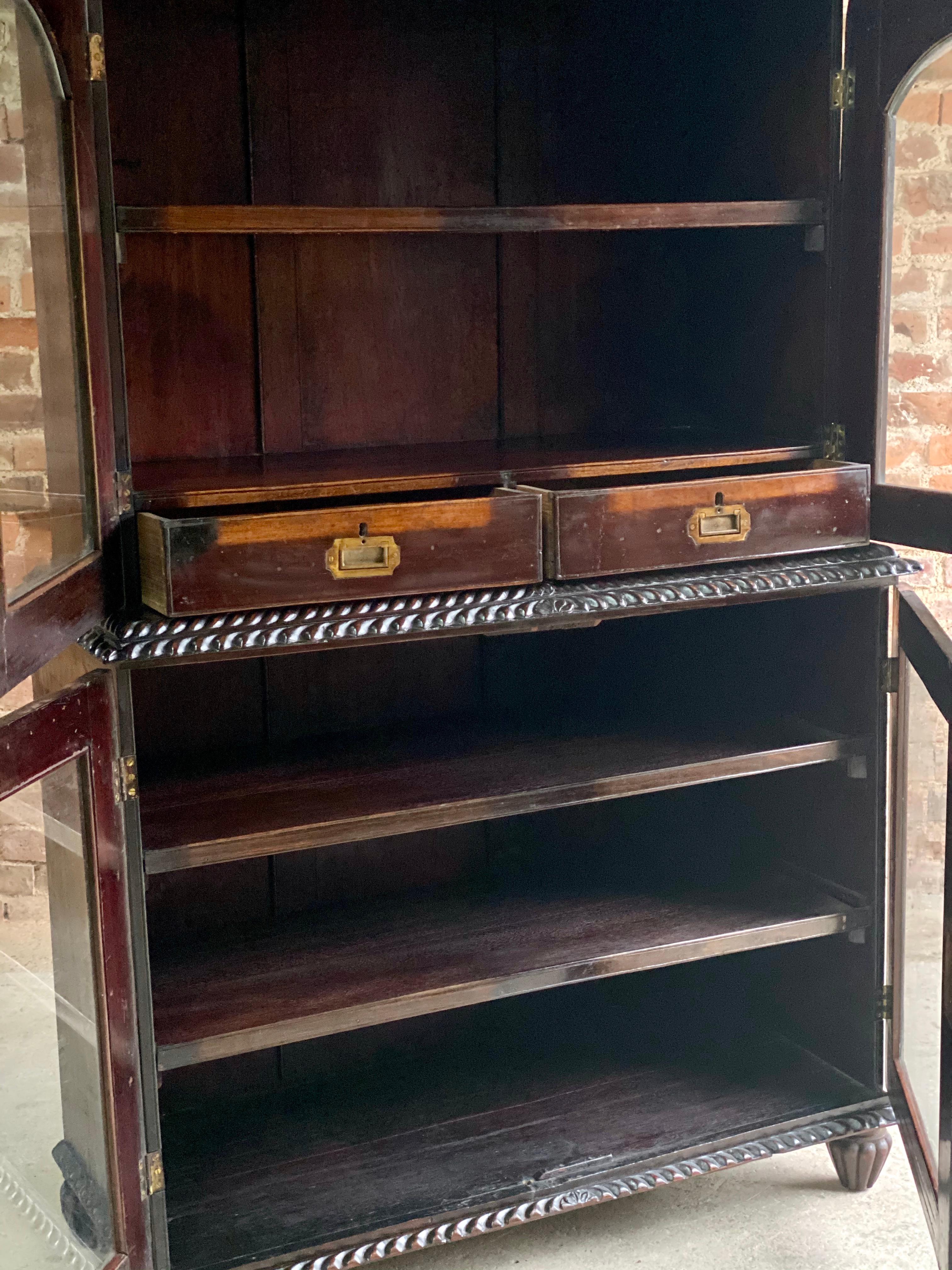 19th Century Victorian Colonial Anglo Indian Padouk Bookcase, circa 1890 2