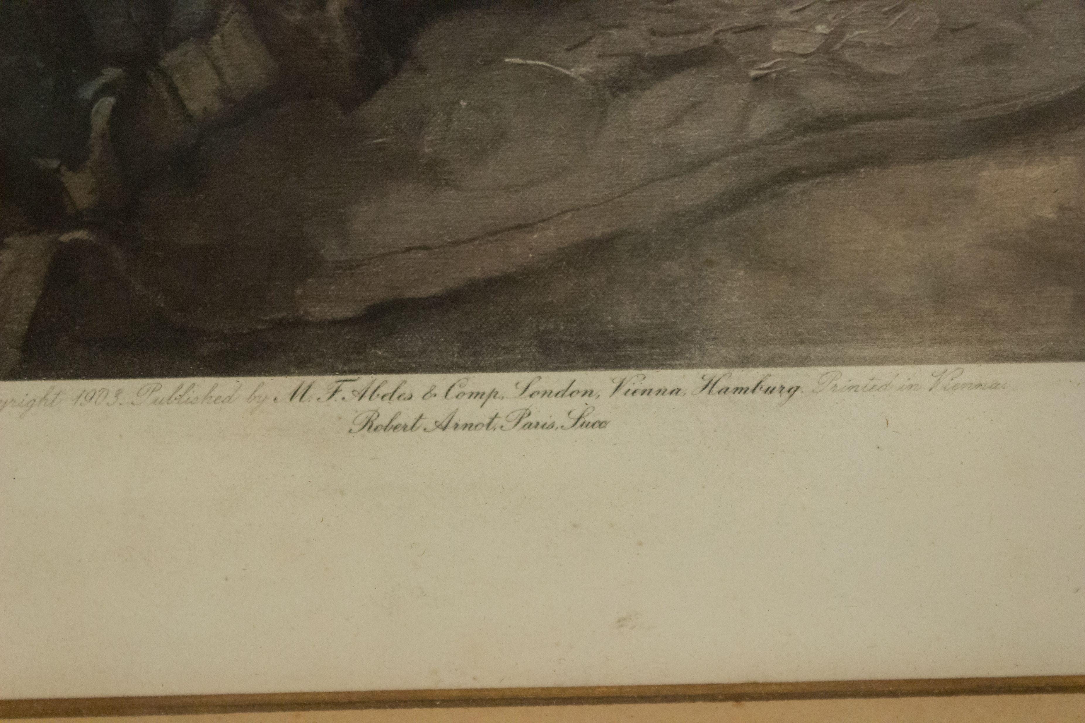 Litografía victoriana en color del siglo XIX sobre un banquete Luis XVI en venta