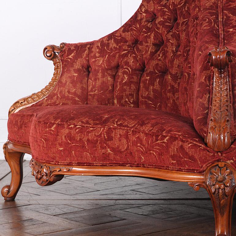 English 19th Century Victorian Conversation Sofa Gossip Bench