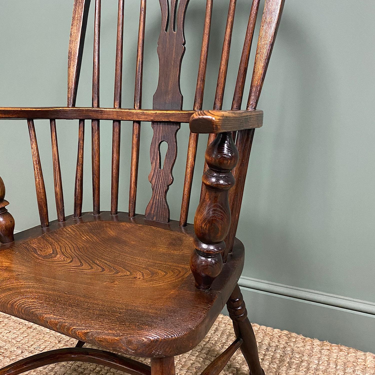 British 19th Century Victorian Country Oak Antique Windsor Chair For Sale