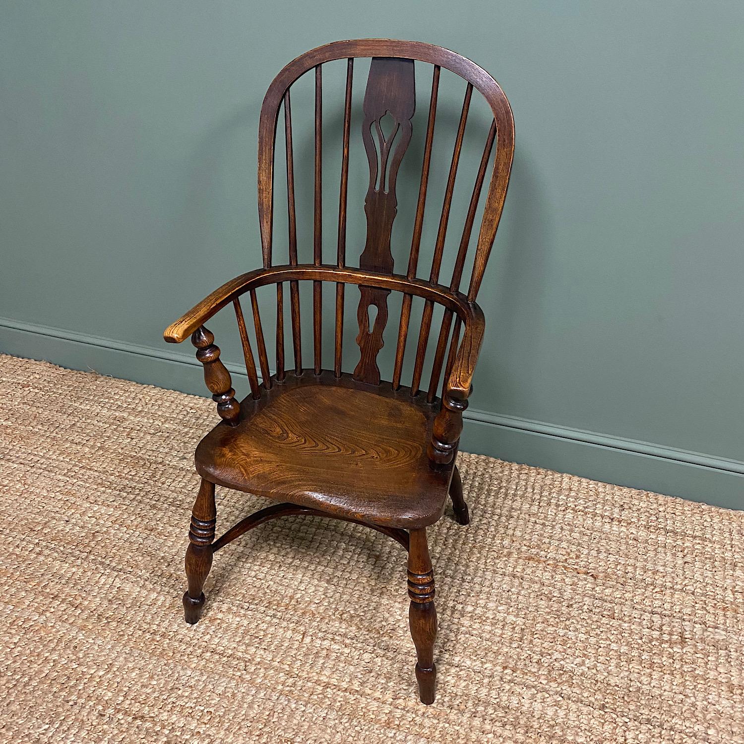 19th Century Victorian Country Oak Antique Windsor Chair For Sale 2