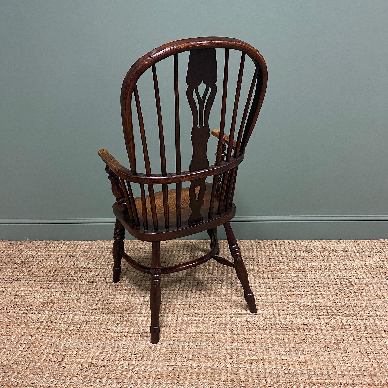 19th Century Victorian Country Oak Antique Windsor Chair For Sale 3