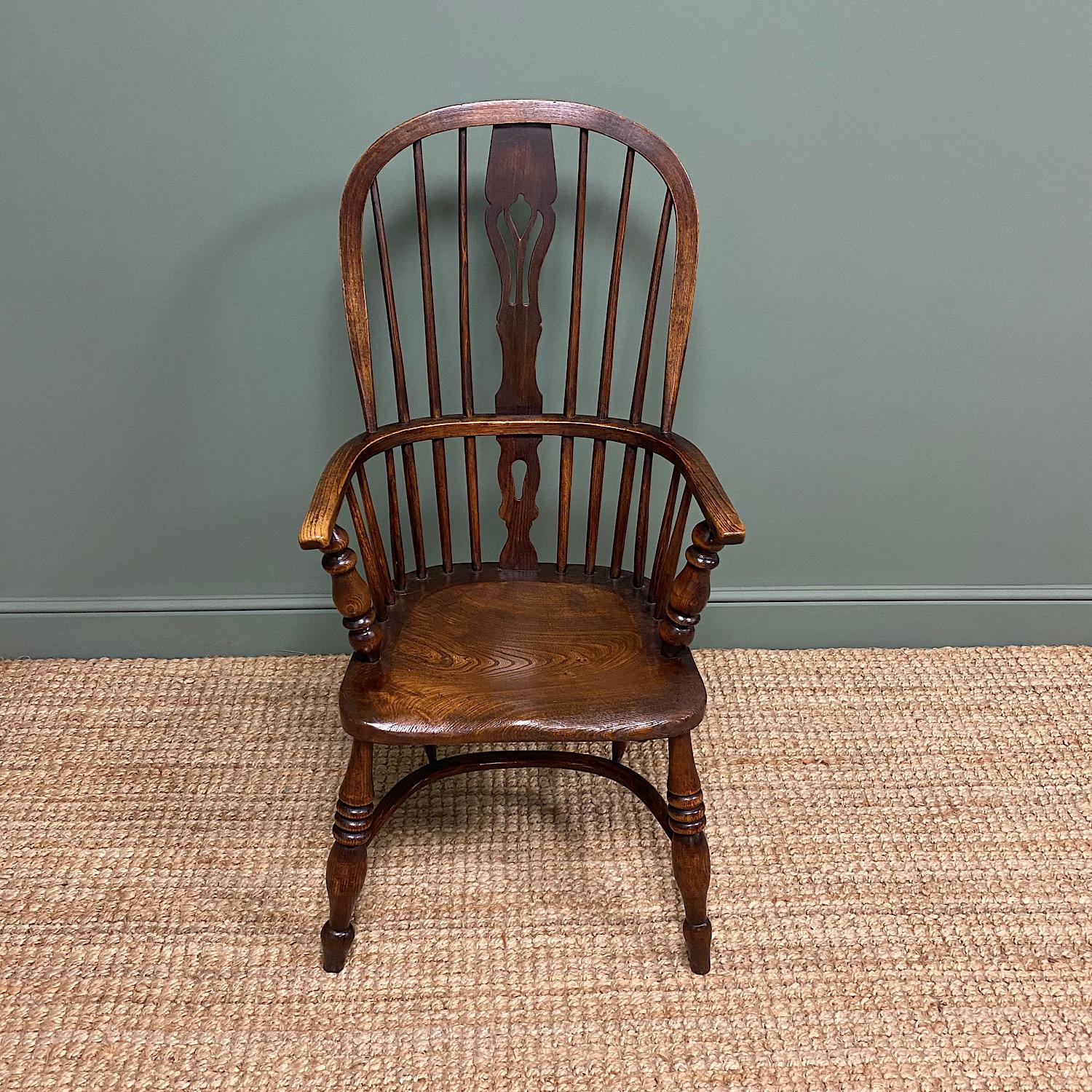 19th Century Victorian Country Oak Antique Windsor Chair For Sale 4