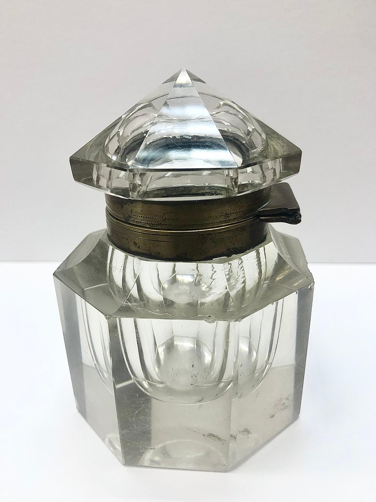 19th Century Victorian Crystal Octagonal Inkwell For Sale at 1stDibs ...