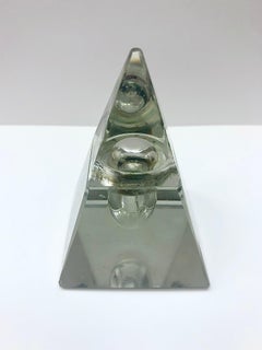 19th Century Victorian Crystal Pyramid Shape Inkwell