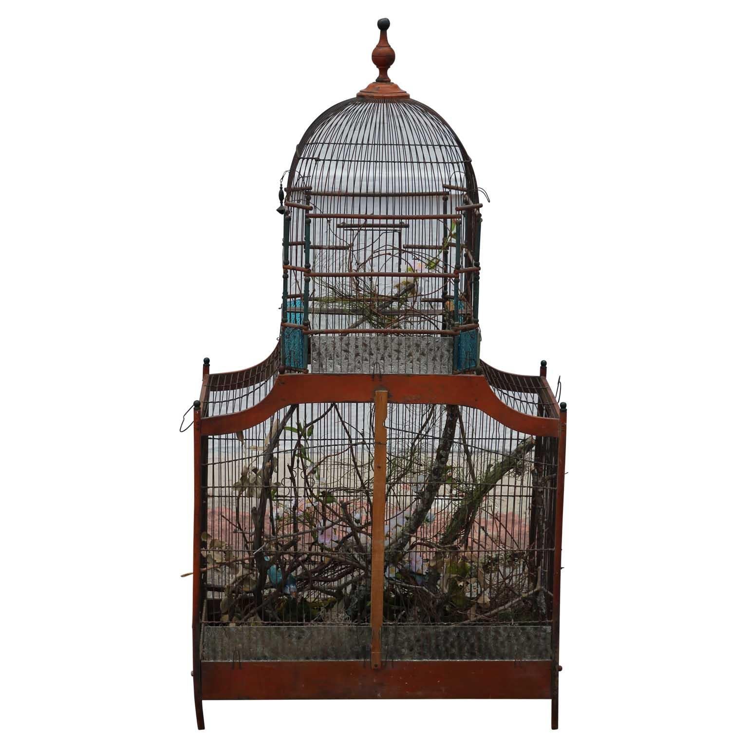 English 19th Century Victorian Cupola Bird Cage