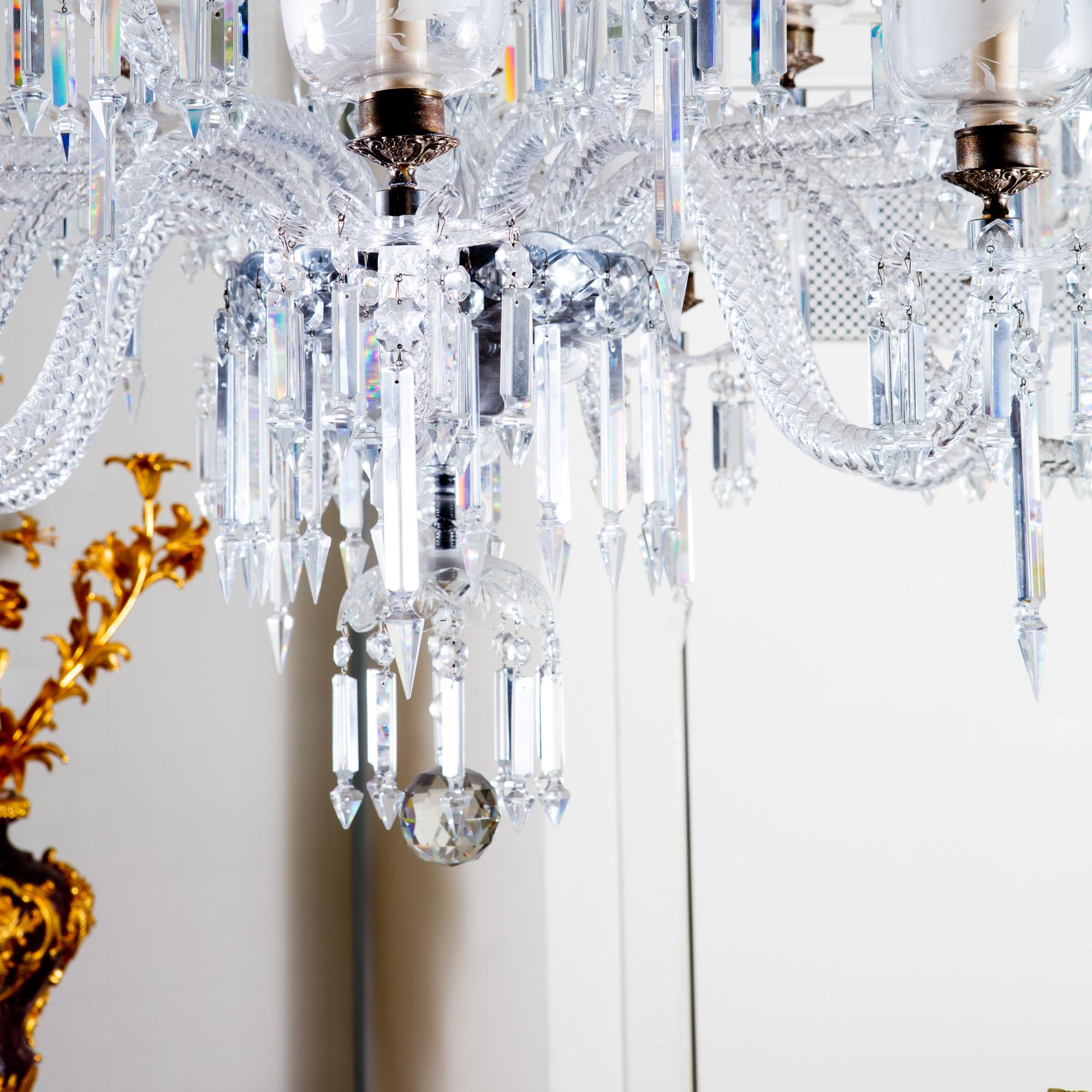Late 19th Century 19th Century Victorian Cut Glass Chandelier
