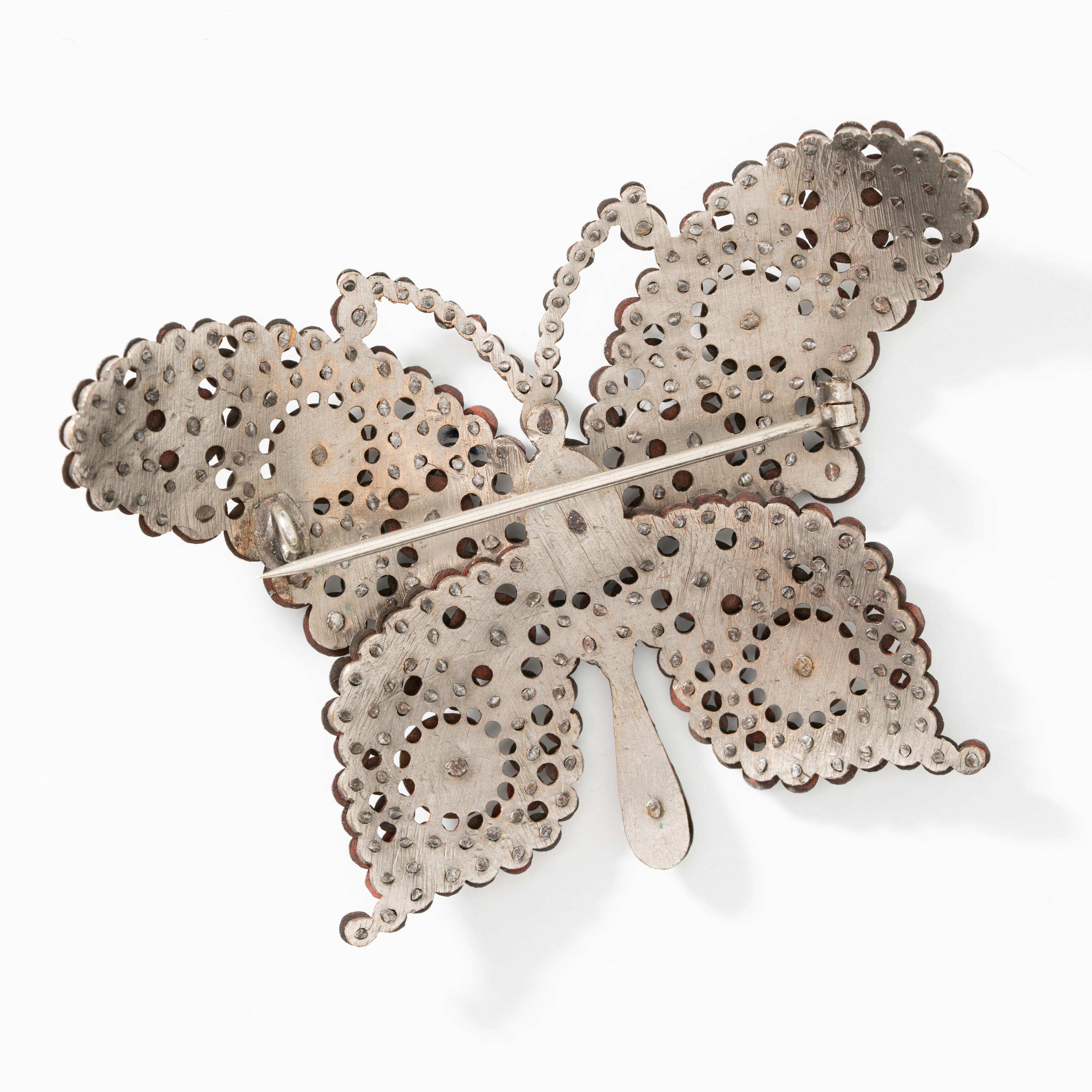 Victorien Broche papillon extra large en acier découpé de l'époque victorienne du 19e siècle en vente