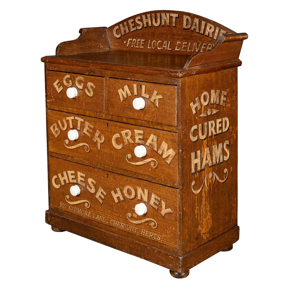 Counter / buffet de magasin à fromage victorien du 19ème siècle, vers 1890 en vente