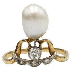 19th Century Victorian Duchess Pearl & Diamond Ring – French 51 (US 5.25)