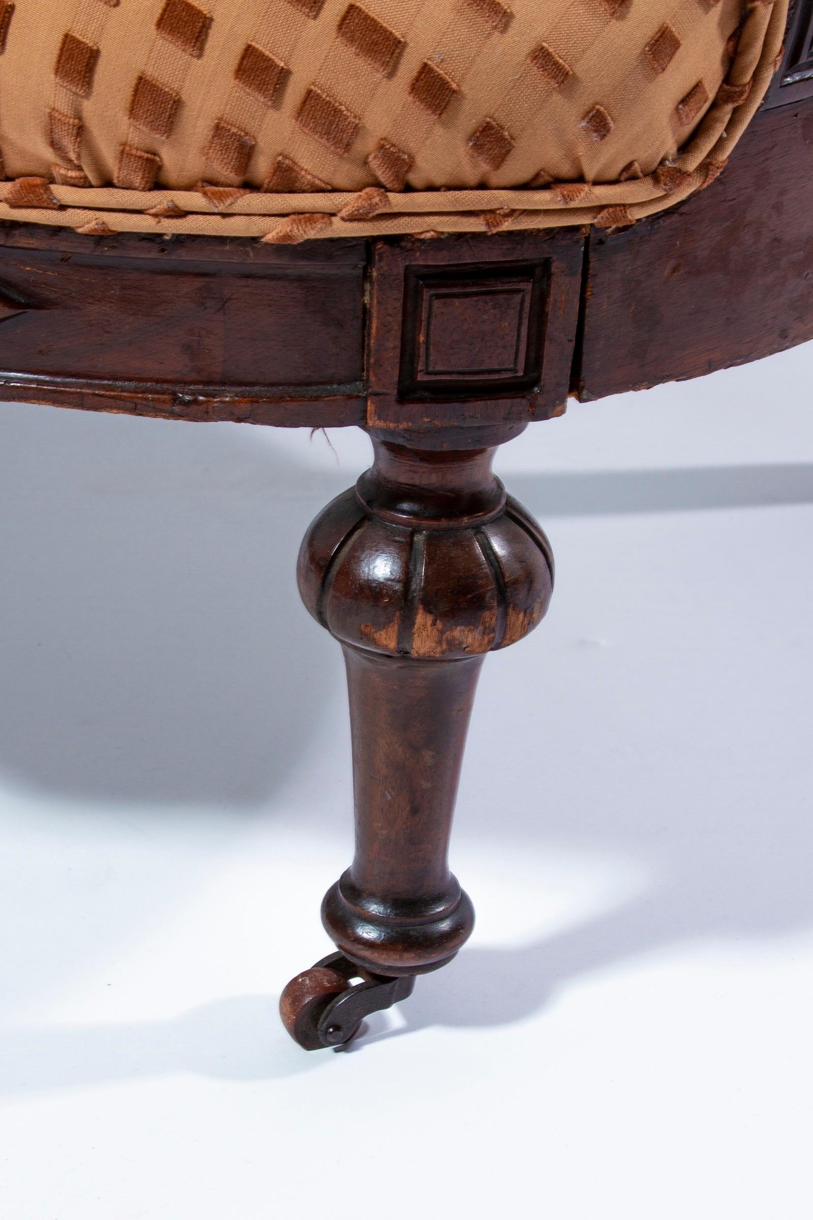 Viktorianischer Eastlake-Stuhl des 19. Jahrhunderts mit Samt im Op-Art-Schliff, England im Angebot 6