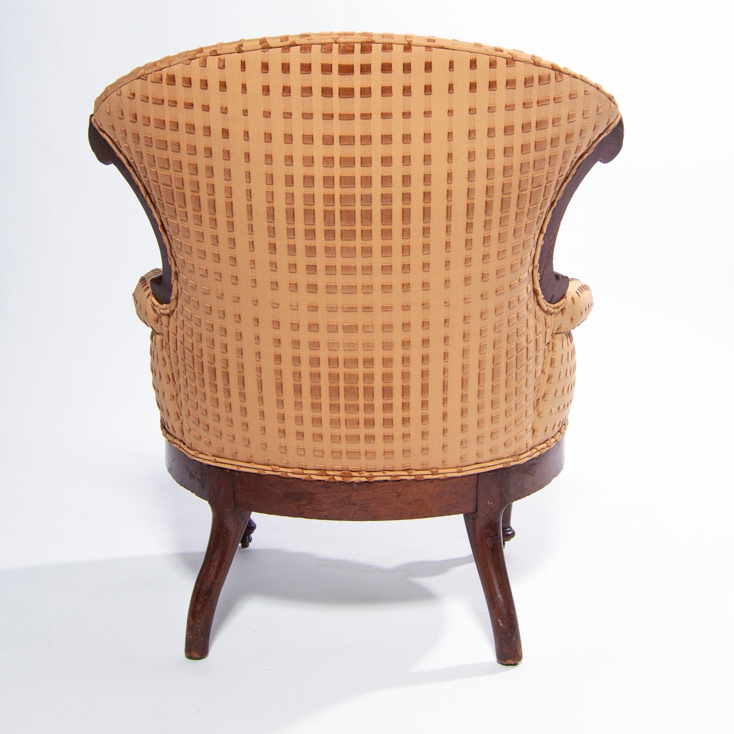 19th Century Victorian Eastlake Chair with Op Art Cut Velvet, England In Good Condition For Sale In Miami, FL
