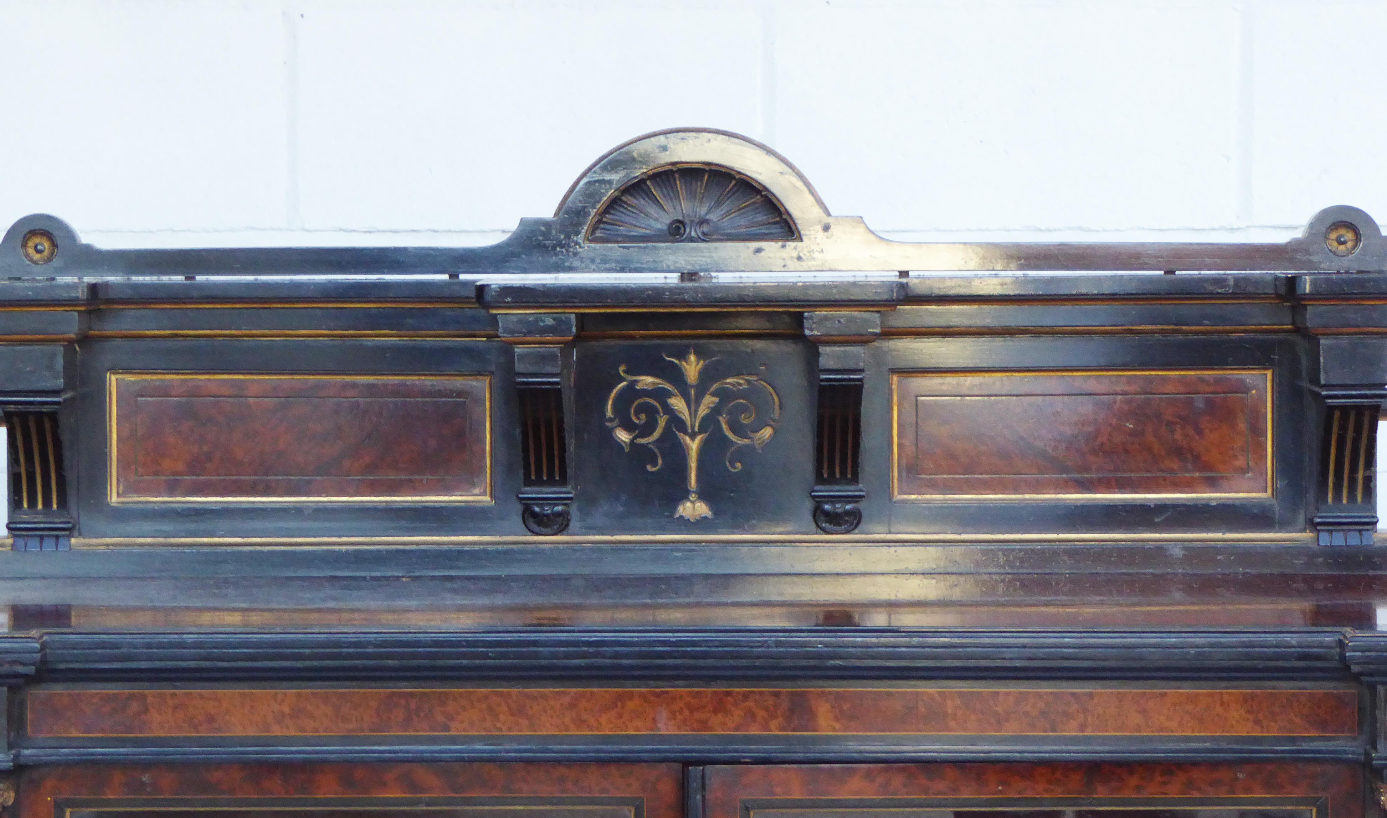 19th Century Victorian Ebonised Credenza by Gillow In Good Condition In Chelmsford, Essex
