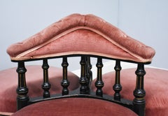 19th Century Victorian Ebonized Conversation Seat