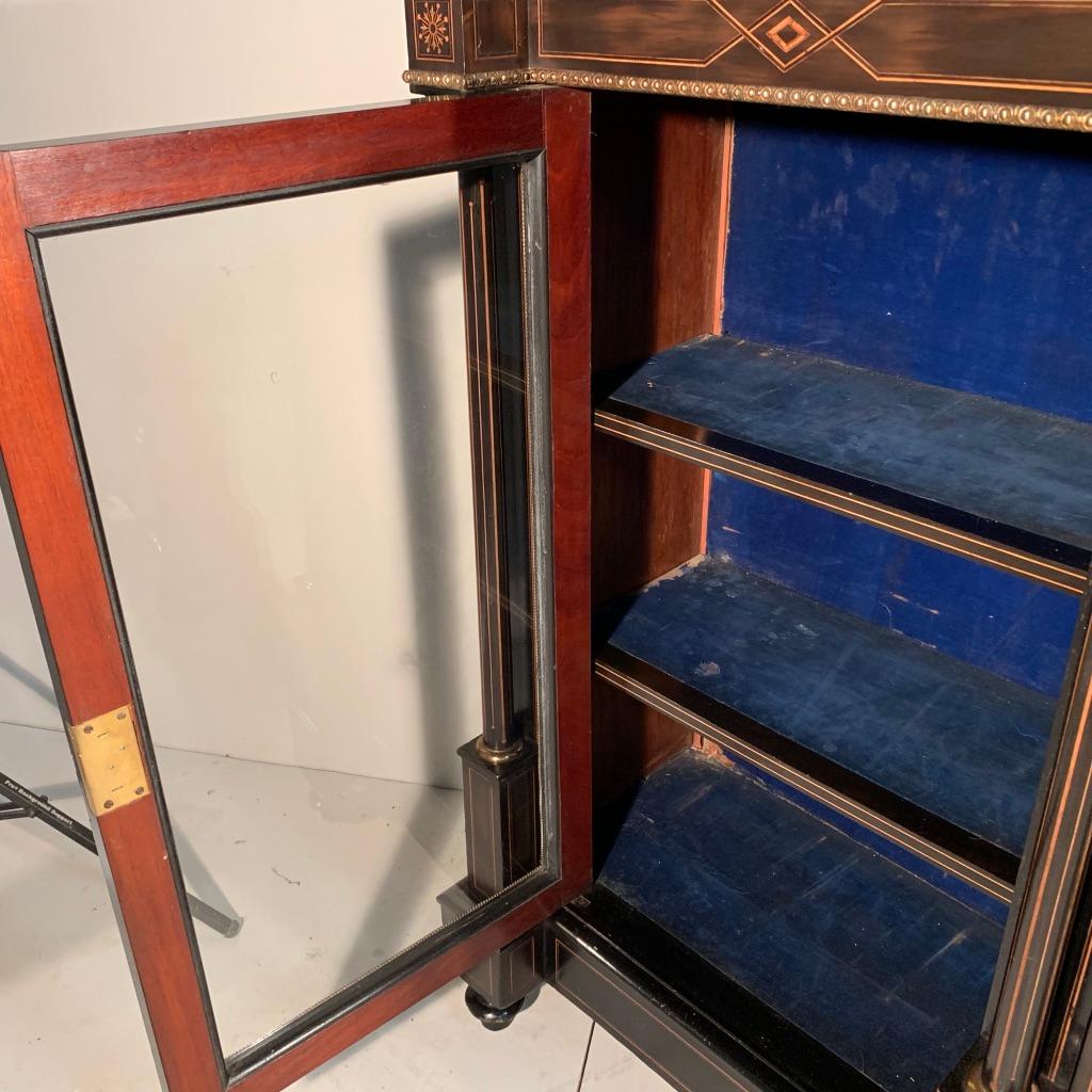 19th Century Victorian Ebonized Credenza Sideboard with Original Mirror Glass 4