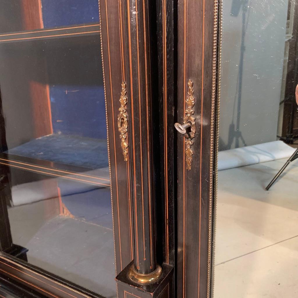 19th Century Victorian Ebonized Credenza Sideboard with Original Mirror Glass 3
