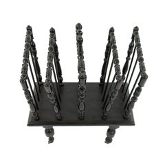 19th Century Victorian Ebonized Turned Spindle Canterbury
