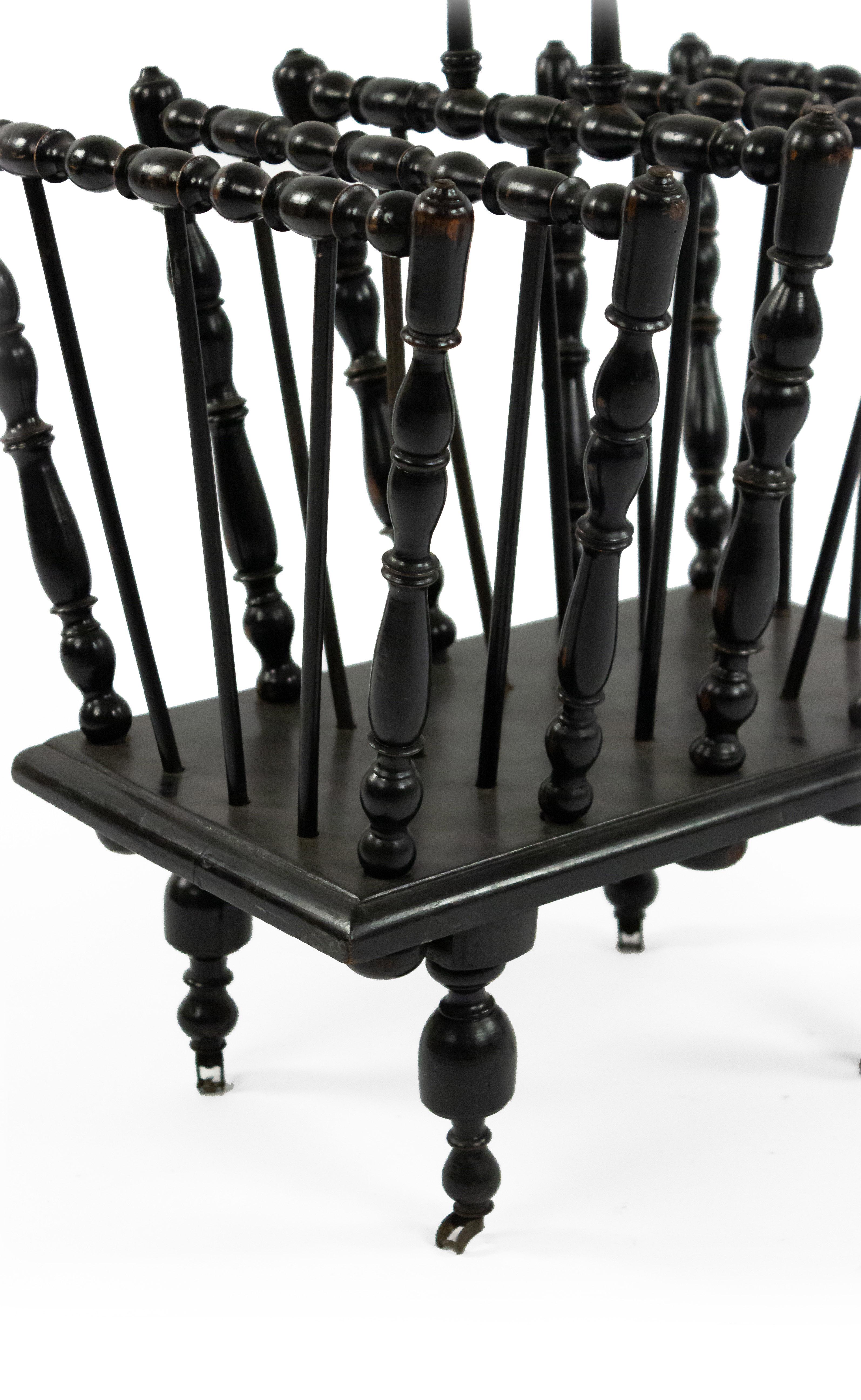 19th Century Victorian Ebonized Turned Spindle Canterbury In Good Condition For Sale In New York, NY