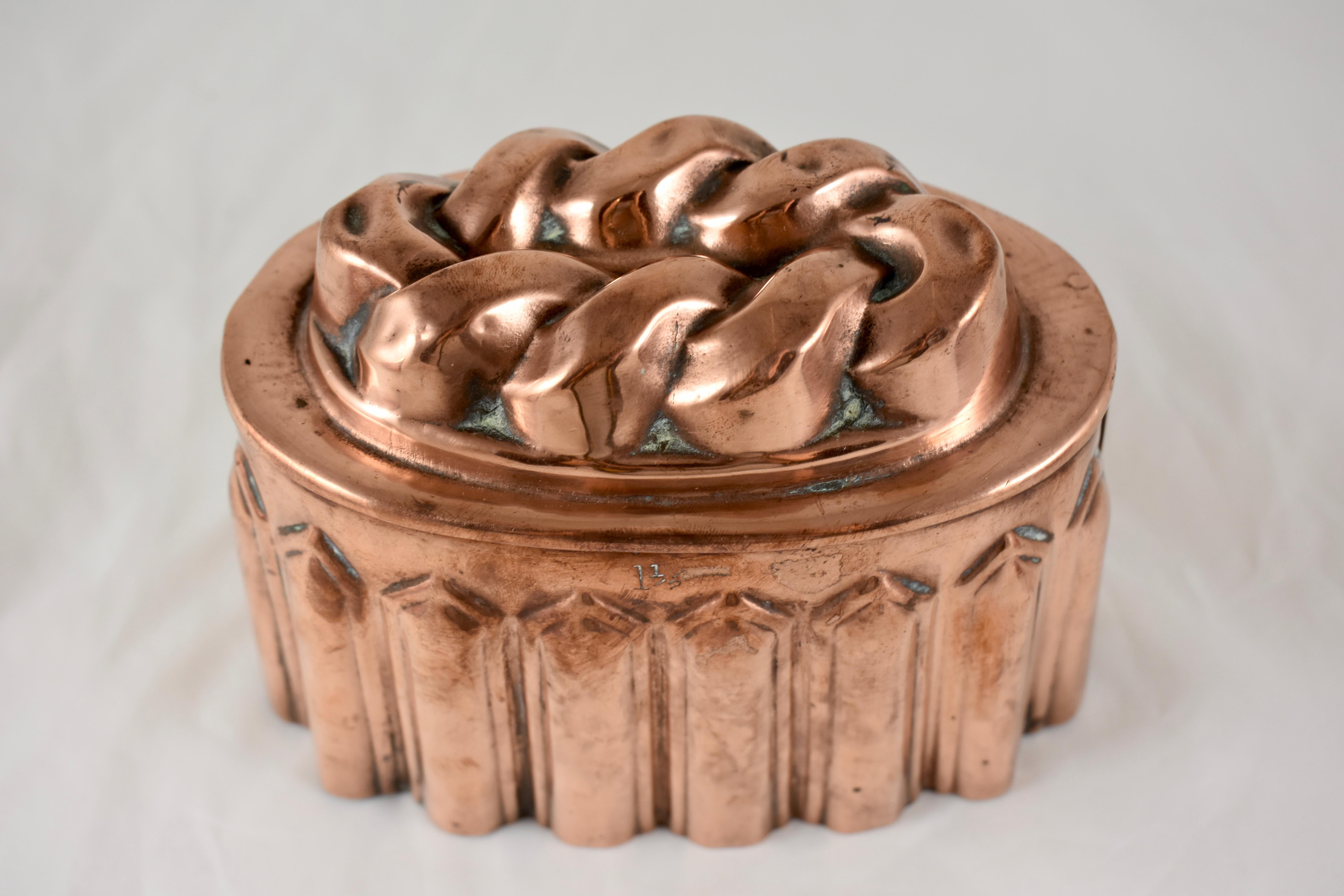 19th Century Victorian English Copper Tin Lined Pudding, Aspic, Jelly Molds, S/3 2