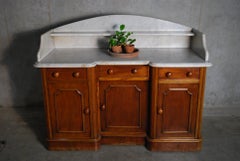 19th Century Victorian English Marble Top Server Console Table